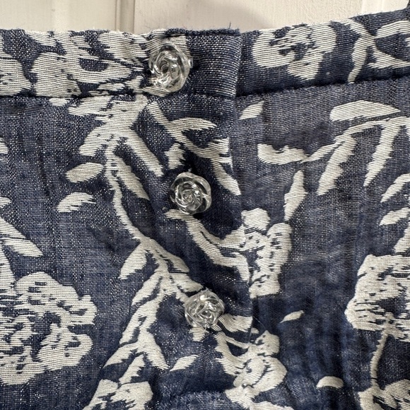 Max Studio 2T Girls Navy and White Floral Formal Shimmer Sleeveless Blouse Top - Picture 7 of 7